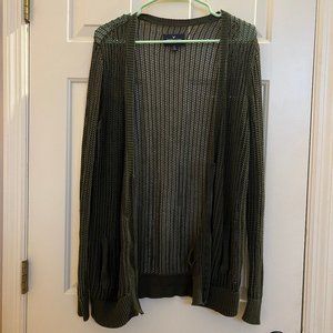 Green American Eagle Zip-Up Cardigan